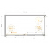 Душевой угол Cezares Plane AH 1 1600x800 золото брашированное прозрачное стекло