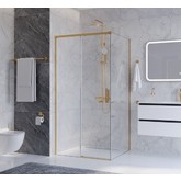 Душевой угол Cezares Plane AH 1 1600x900 золото брашированное прозрачное стекло