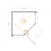 Душевой угол Cezares Plane P 1 900x900 оружейная сталь прозрачное стекло