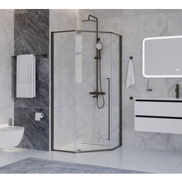 Душевой угол Cezares Plane P 1 1000x1000 оружейная сталь прозрачное стекло