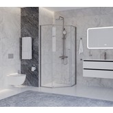 Душевой угол Cezares Plane P 1 1000x1000 сатин прозрачное стекло