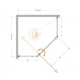 Душевой угол Cezares Plane P 1 1000x1000 сатин прозрачное стекло