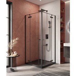 Душевой угол Cezares Liner A 2 900x900 черный матовый прозрачное стекло