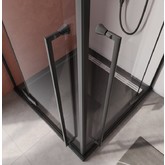 Душевой угол Cezares Liner A 2 900x900 черный матовый прозрачное стекло