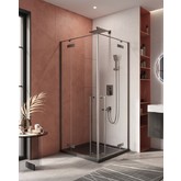 Душевой угол Cezares Liner A 2 900x900 оружейная сталь прозрачное стекло