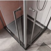 Душевой угол Cezares Liner A 2 900x900 оружейная сталь прозрачное стекло