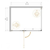 Душевой угол Cezares Liner AH 1 L 1200x900 левый хром прозрачное стекло