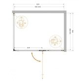 Душевой угол Cezares Liner AH 1 R 1200x900 правый хром прозрачное стекло