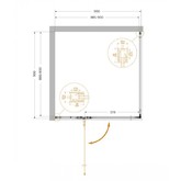 Душевой угол Cezares Liner A 1 L 900x900 левый хром прозрачное стекло