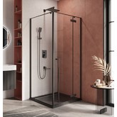 Душевой угол Cezares Liner A 1 R 900x900 правый черный прозрачное стекло