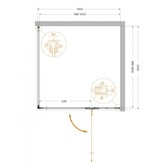 Душевой угол Cezares Liner A 1 R 1000x1000 правый хром прозрачное стекло