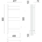 Полотенцесушитель водяной Terminus Аврора 400x800 П8 боковое подключение 500
