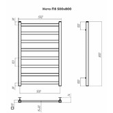 Полотенцесушитель водяной Terminus Ното 500x800 П8 хром