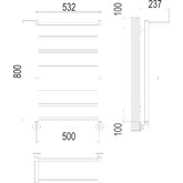Полотенцесушитель водяной Terminus Аврора 500x800 П8 с полкой хром