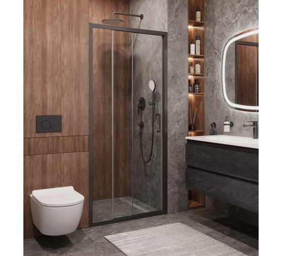 Душевая дверь Cezares Molveno BF 3 100 см оружейная сталь прозрачное стекло 