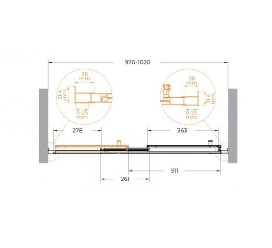 Душевая дверь Cezares Molveno BF 3 100 см оружейная сталь прозрачное стекло 