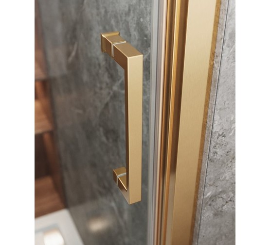 Душевая дверь Cezares Molveno BF 3 120 см золото брашированное прозрачное стекло 