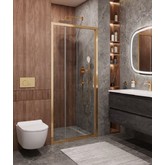 Душевая дверь Cezares Molveno BF 3 120 см золото брашированное прозрачное стекло 