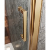 Душевая дверь Cezares Molveno BF 3 120 см золото брашированное прозрачное стекло 