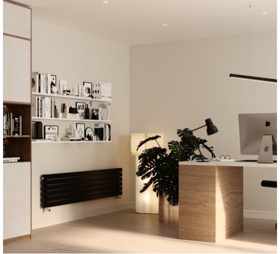 Дизайн радиатор Asthetik 40 горизонтальный 1500 7 секций черный матовый