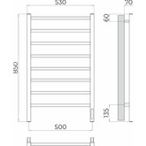 Полотенцесушитель электрический Terminus Ватикан 500х850 П8 хром