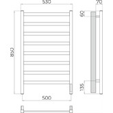 Полотенцесушитель электрический Terminus Ното 500х850 П8 хром