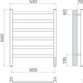 Полотенцесушитель электрический Terminus Ното 500х650 П6 хром