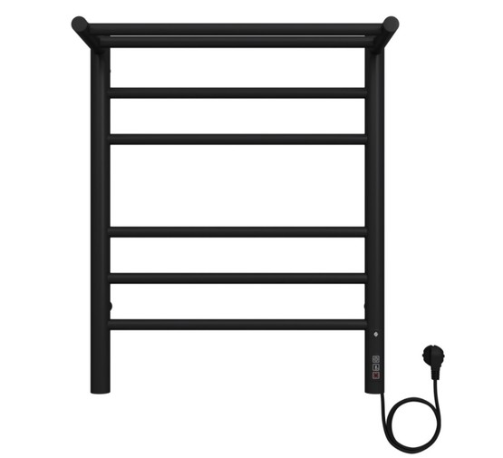 Полотенцесушитель электрический Terminus Аврора КС с полкой 450х600 П6 черный матовый