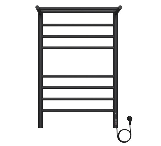 Полотенцесушитель электрический Terminus Аврора КС с полкой 500х800 П8 черный матовый