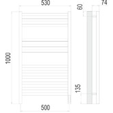 Полотенцесушитель электрический Terminus Ното 500х1000 П12 хром