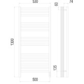 Полотенцесушитель электрический Terminus Ното 500х1300 П15 хром