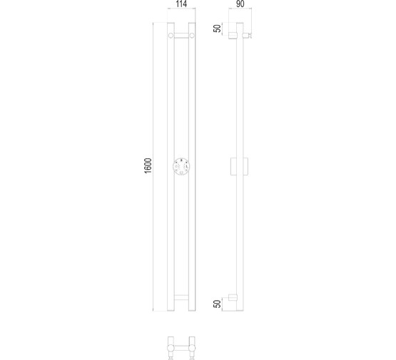 Полотенцесушитель электрический Terminus Стойка Duo КС круг 1600 П2 черный
