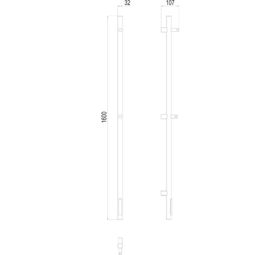 Полотенцесушитель электрический Terminus Стойка Uno КС круг 1600 П1 белый