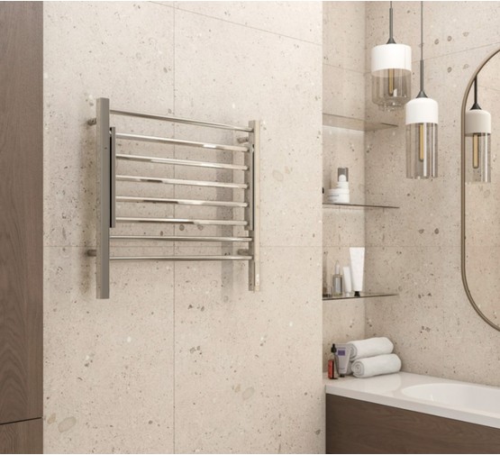 Полотенцесушитель электрический Terminus Горизонт с полкой 600х600 П8 хром