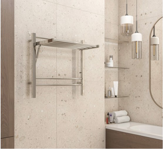 Полотенцесушитель электрический Terminus Горизонт с полкой 600х600 П8 хром