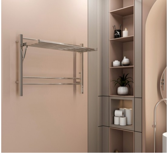 Полотенцесушитель электрический Terminus Горизонт с полкой 800х600 П8 хром