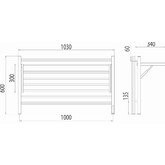Полотенцесушитель электрический Terminus Горизонт с полкой 1000х600 П8 хром