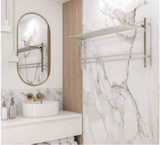 Полотенцесушитель электрический Terminus Горизонт с полкой 1200х600 П8 хром