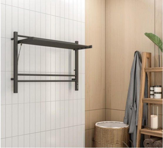 Полотенцесушитель электрический Terminus Горизонт КС с полкой 800х600 П8 черный муар