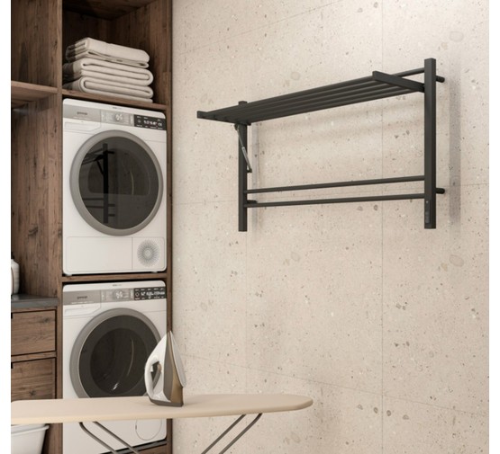 Полотенцесушитель электрический Terminus Горизонт КС с полкой 1000х600 П8 черный муар