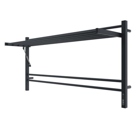 Полотенцесушитель электрический Terminus Горизонт КС с полкой 1200х600 П8 черный муар