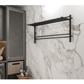 Полотенцесушитель электрический Terminus Горизонт КС с полкой 1200х600 П8 черный муар