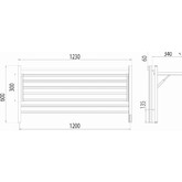 Полотенцесушитель электрический Terminus Горизонт КС с полкой 1200х600 П8 черный муар