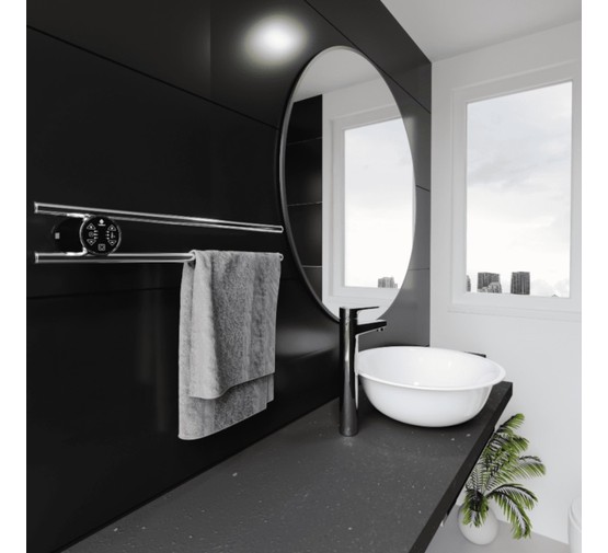 Полотенцесушитель электрический Terminus Полка круг 500х90 П2 хром