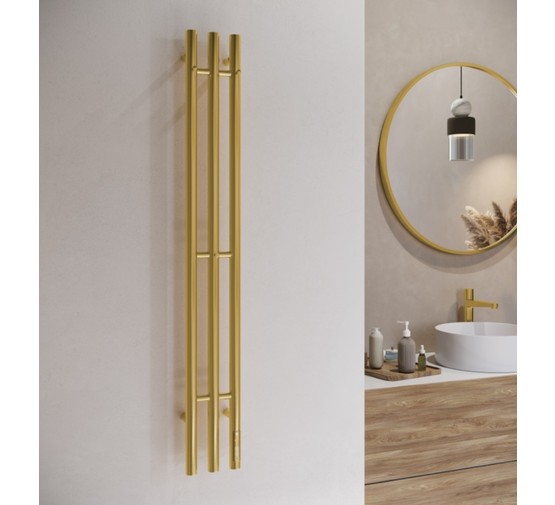 Полотенцесушитель электрический Terminus Стойка Tres круг 1200 П3 брашированное золото