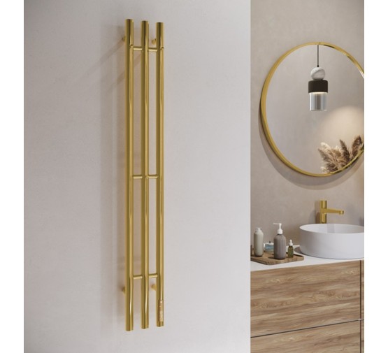 Полотенцесушитель электрический Terminus Стойка Tres круг 1200 П3 золото