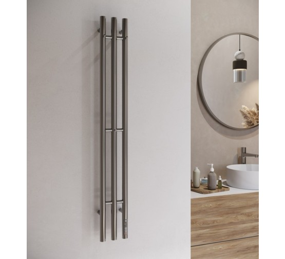 Полотенцесушитель электрический Terminus Стойка Tres круг 1200 П3 оружейная сталь