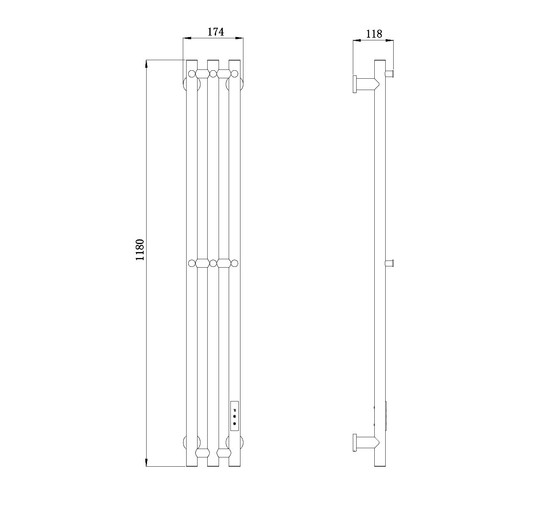 Полотенцесушитель электрический Raglo R350.16.33 круг медь матовая