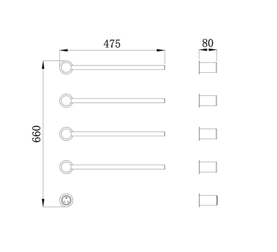 Полотенцесушитель электрический Raglo R350.52.05 встраиваемый сатин