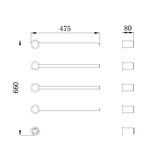 Полотенцесушитель электрический Raglo R350.52.05 встраиваемый сатин